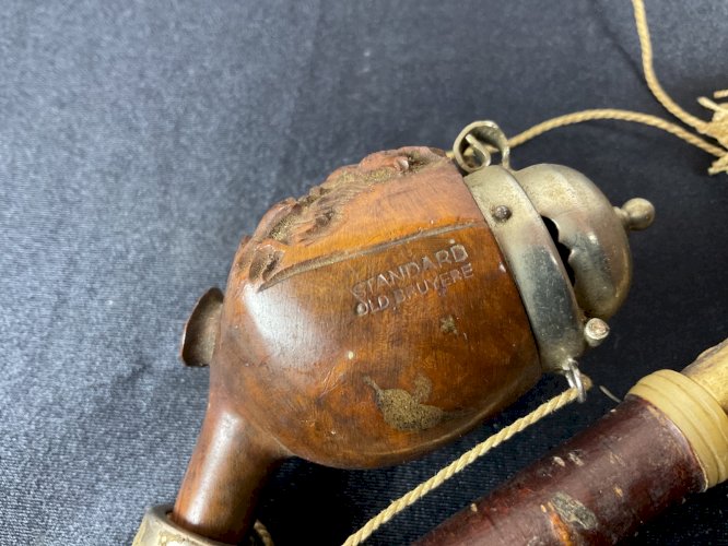 ancienne Pipe Sculptée en Bois bruyère Chasse Art Populaire cerf …