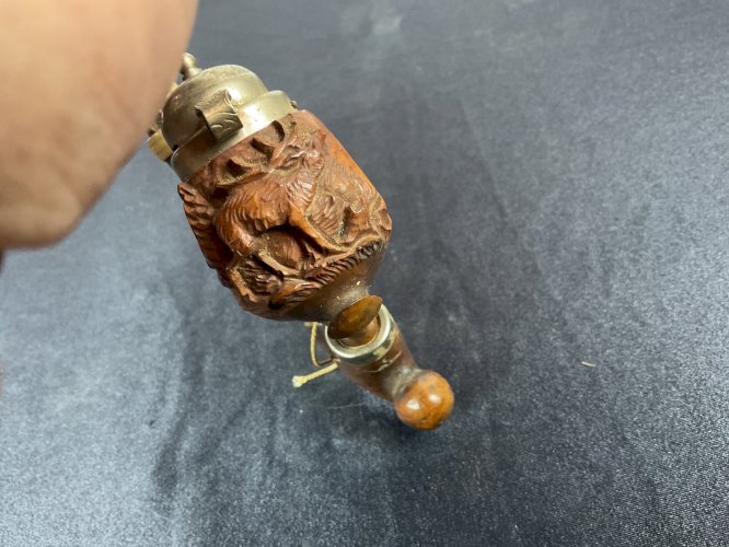 ancienne Pipe Sculptée en Bois bruyère Chasse Art Populaire cerf …