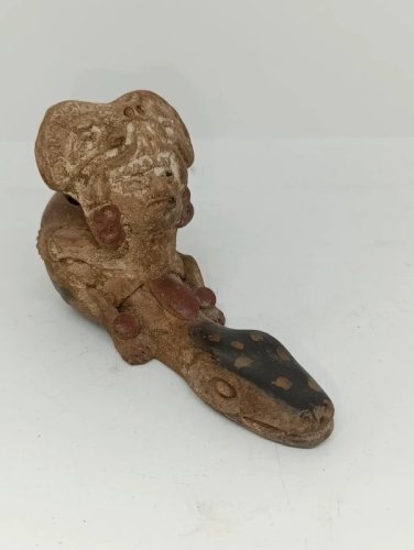 ancienne pipe sud americaine maya, azteque? en bon etat