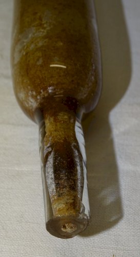 -ANCIENNE PIPETTE DE CHAI en VERRE PIPETTE A VIN ANCIENNE XIXe OUTIL ANCIEN   D