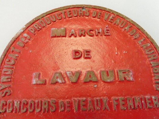 ANCIENNE PLAQUE CONCOURS DE VEAUX FERMIERS 1981 3ème PRIX MARCHE DE LAVAUR
