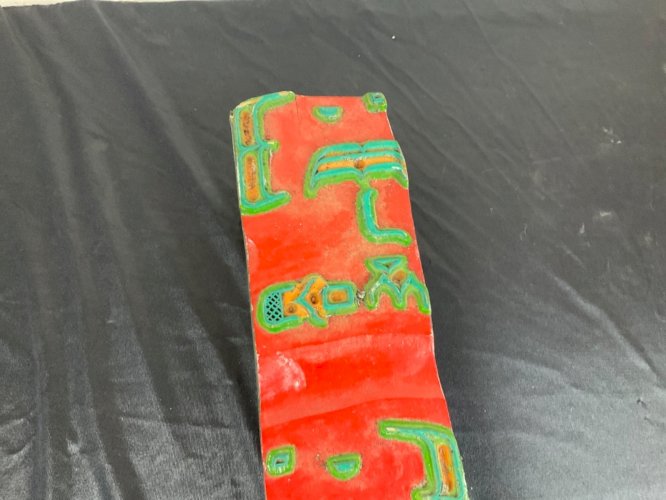 Ancienne plaque d'impression matrice imprimerie en bois sculpté tampon Asie