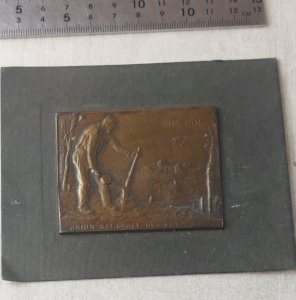 Ancienne plaque fine, Union Nationale des Cheminots 1914-1915, Foerster ^