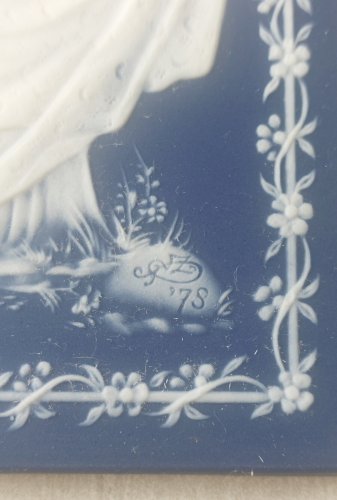 Ancienne plaque murale, en porcelaine, Muttertag 1978, Villeroy & Boch
