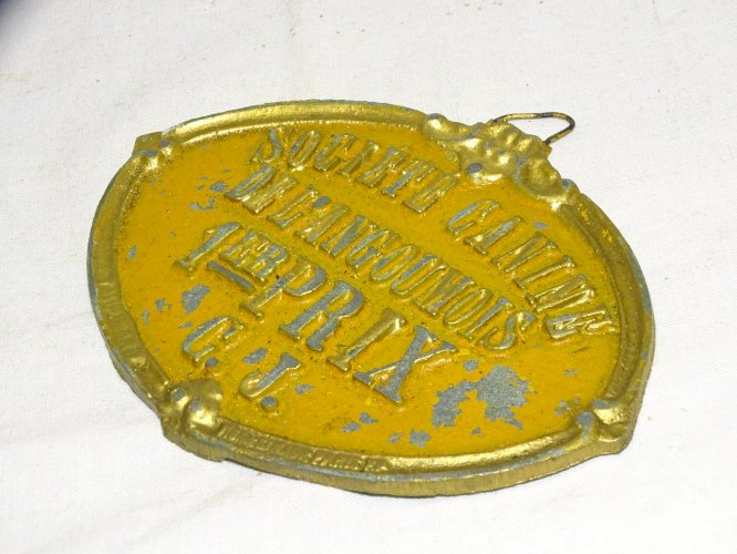 -ANCIENNE PLAQUE SOCIETE CANINE de L'ANGOUMOIS 1er PRIX CJ  COLLECTION   D