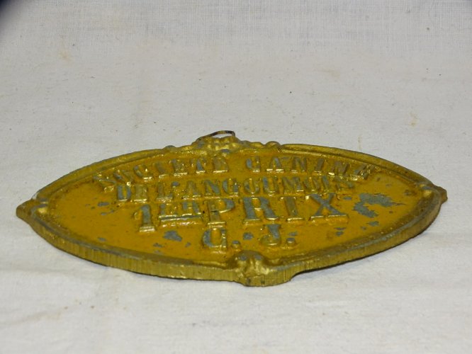 -ANCIENNE PLAQUE SOCIETE CANINE de L'ANGOUMOIS 1er PRIX CJ  COLLECTION   D