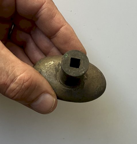 ancienne poignee bouton olive de porte en laiton bronze