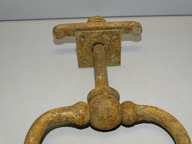 -ANCIENNE POIGNEE de PORTE D'ENTREE FIXE FER FORGE DECO PORTE COLLECTION    D