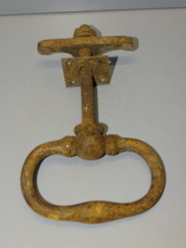 -ANCIENNE POIGNEE de PORTE D'ENTREE FIXE FER FORGE DECO PORTE COLLECTION    D