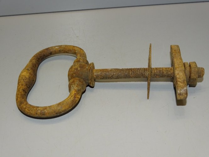 -ANCIENNE POIGNEE de PORTE D'ENTREE FIXE FER FORGE DECO PORTE COLLECTION    D