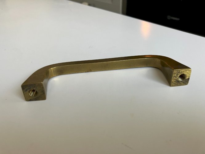ancienne poignee de tiroir, autre... en laiton bronze massif