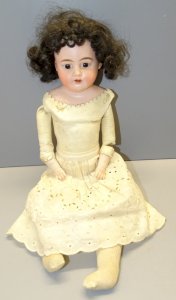 - ANTIQUE DOLL FROM THE LATE 19th CENTURY Dated 1894 LEATHER BODY Stuffed with Sawdust ATTIC D