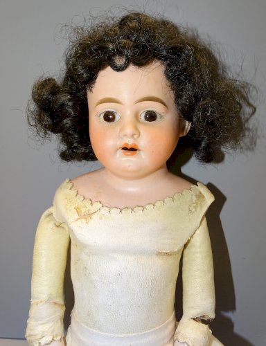 -ANCIENNE POUPEE DEP FIN XIXe Datée 1894 CORPS en CUIR Rembouré Sciure GRENIER D