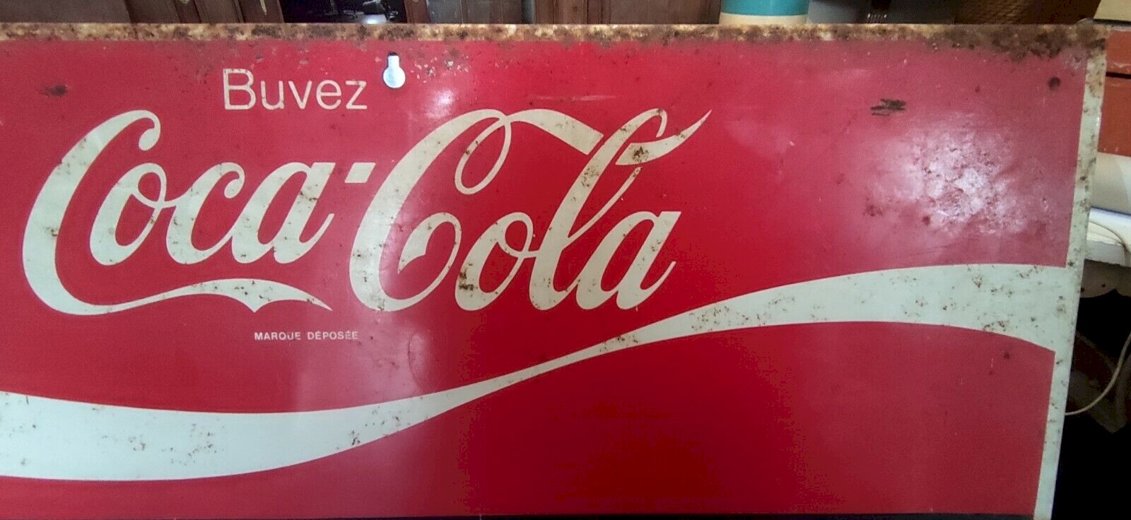 Plateau rond Coca-Cola rouge blanc vintage 2020 métal déco collection