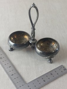 Antique salt and pepper shaker set, silver-plated, Krupp Berndorf