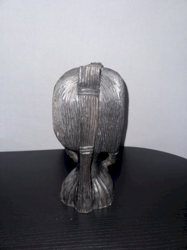 Ancienne Sculpture Africaine Prestige – Ébène Massif Bicolore