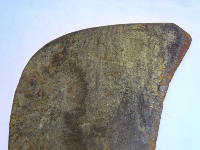 -ANCIENNE SERPETTE SERPE MANCHE BOIS FEUILLE GRAVEE 26 + 1 TETE de CHIEN    D