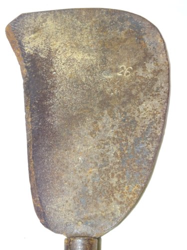 -ANCIENNE SERPETTE SERPE MANCHE BOIS FEUILLE GRAVEE 26 + 1 TETE de CHIEN    D