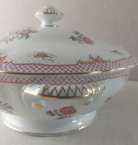 Ancienne soupière, en porcelaine Bernardaud, Compagnie des Indes, Limoges