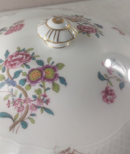 Ancienne soupière, en porcelaine Bernardaud, Compagnie des Indes, Limoges