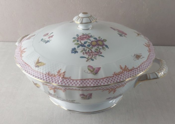Ancienne soupière, en porcelaine Bernardaud, Compagnie des Indes, Limoges
