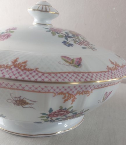 Ancienne soupière, en porcelaine Bernardaud, Compagnie des Indes, Limoges