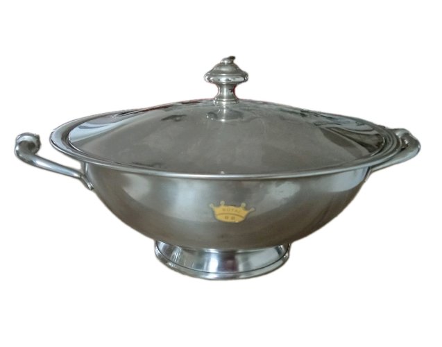 Ancienne soupière légumier  Métal Royal BB France Art De La Table Ancien