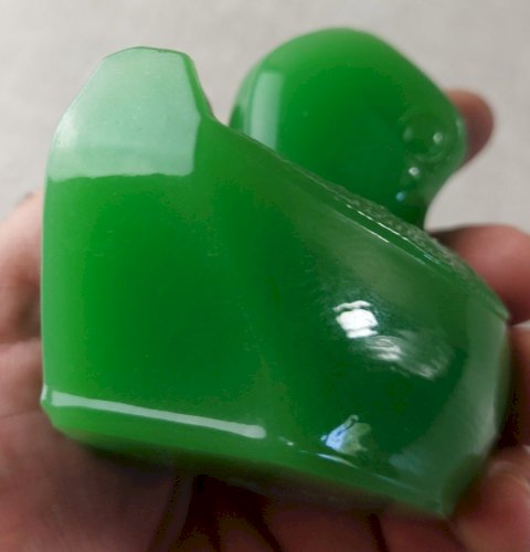 Ancienne statue, canard, en pierre / verre vert, vintage