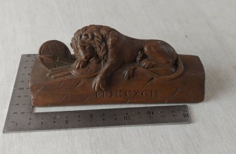 Ancient carved wooden statue, Lion of Lucerne