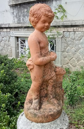 Ancienne Statue Jardin chérubin ange Putti Angelot/extérieur Jardin Ancien