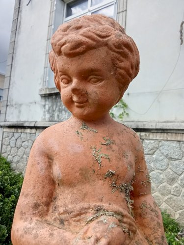 Ancienne Statue Jardin chérubin ange Putti Angelot/extérieur Jardin Ancien