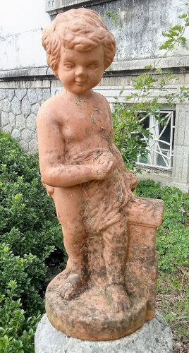 Ancienne Statue Jardin chérubin ange Putti Angelot/extérieur Jardin Ancien