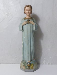 antique polychrome plaster statue of the child Jesus 44 cm