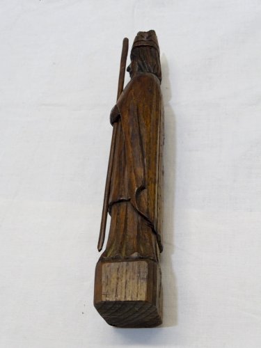 -  ANCIENNE STATUE SAINT LUBIN en BOIS SCULPTE Signé à déchiffrer COLLECTION   D