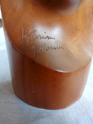 Ancienne Statue Sculpture Buste Femme Bois Old Wooden Woman Bust Statue