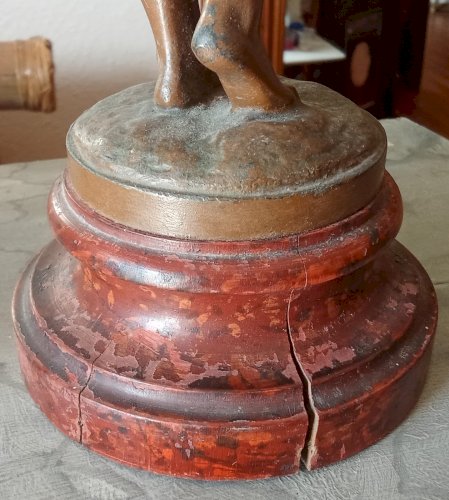 Ancienne Statue Statuette Ancien régule jeune fille au Panier de fleurs