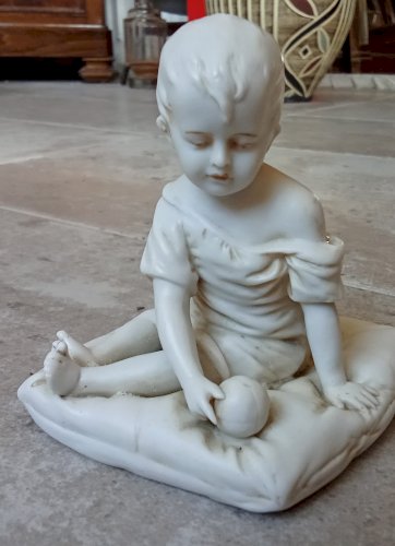 Ancienne Statue Statuette Enfant Porcelaine Biscuit  Hummel Goebel West Germany