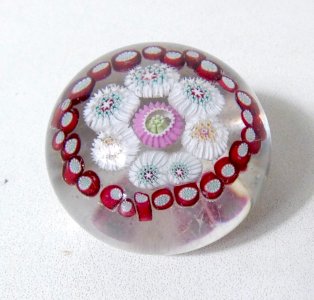 old sulfur Millefiori Murano miniature paperweight Clichy