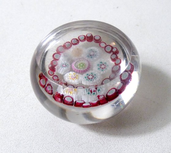 ancienne sulfure Presse-papier Millefiori Murano miniature de Clichy