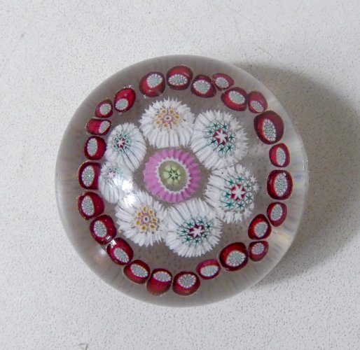 ancienne sulfure Presse-papier Millefiori Murano miniature de Clichy