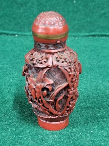 ANCIENNE TABATIERE EN LAQUE DE CHINE ROUGE N° 2