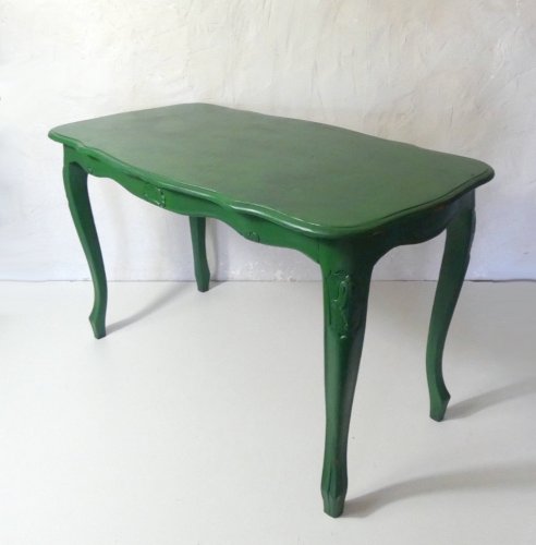 ancienne table basse en bois peint