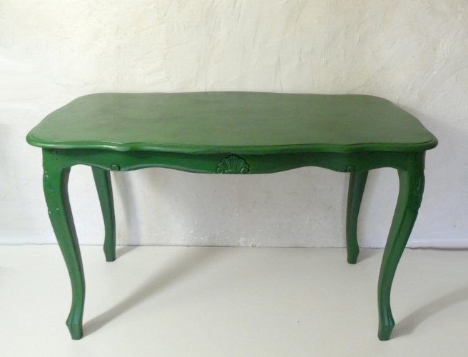 ancienne table basse en bois peint