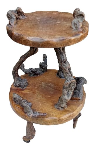 Ancienne Table D Appoint Guéridon Sellette Brutaliste Cep De Vignes