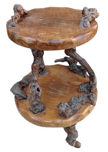 Ancienne Table D Appoint Guéridon Sellette Brutaliste Cep De Vignes