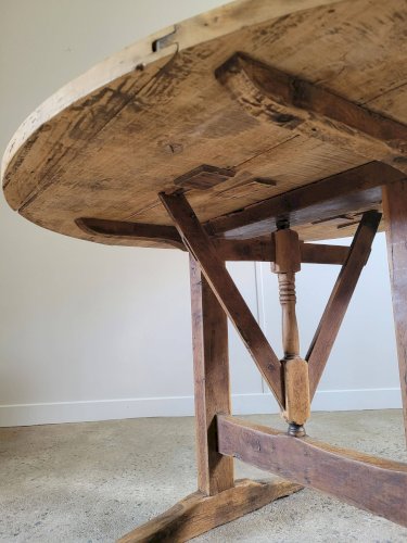 Ancienne table de vigneron en bois pliante