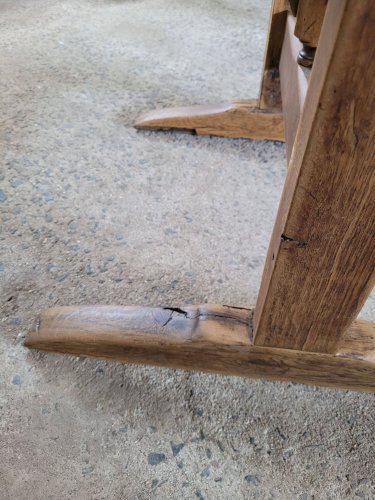 Ancienne table de vigneron en bois pliante