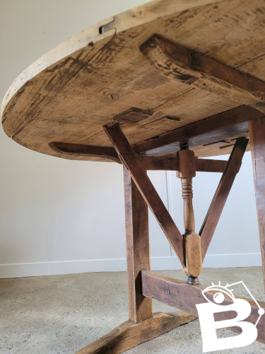 Ancienne table de vigneron en bois pliante