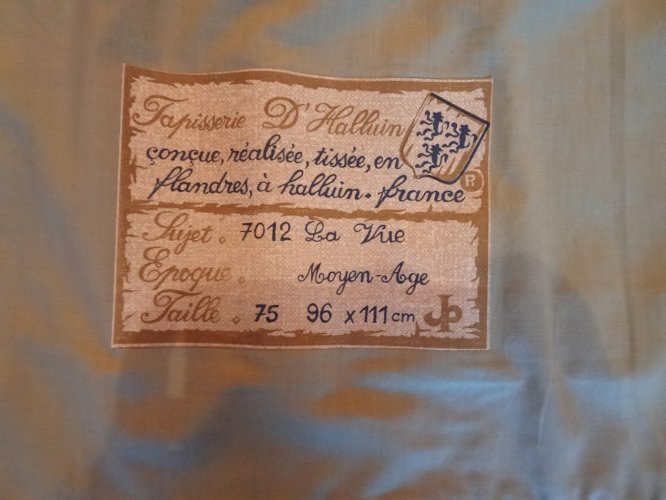 Ancienne tapisserie Halluin la Vue La Dame à la licorne antique unicorn tapestry