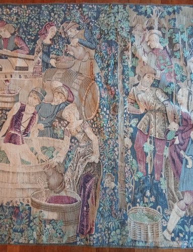 Ancienne tapisserie Les vendanges G. Boitard A. Demay Old Tapestry
